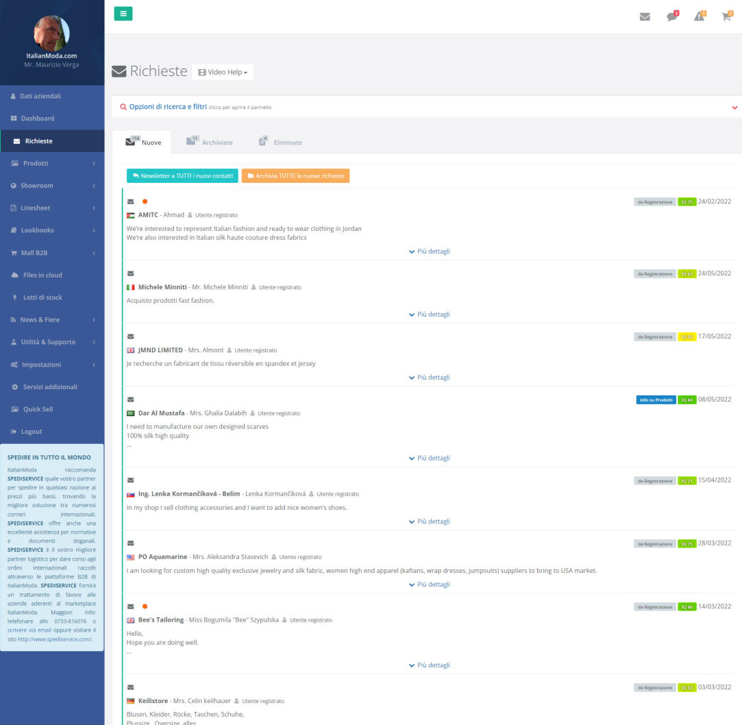 Buyers esteri di moda italiana B2B - marketplace B2B ItalianModa, Milano
